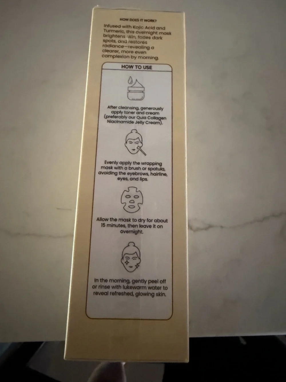 New 🆕 QUIA Korean Beauty Kojic Acid Turmeric Overnight Mask - Gold